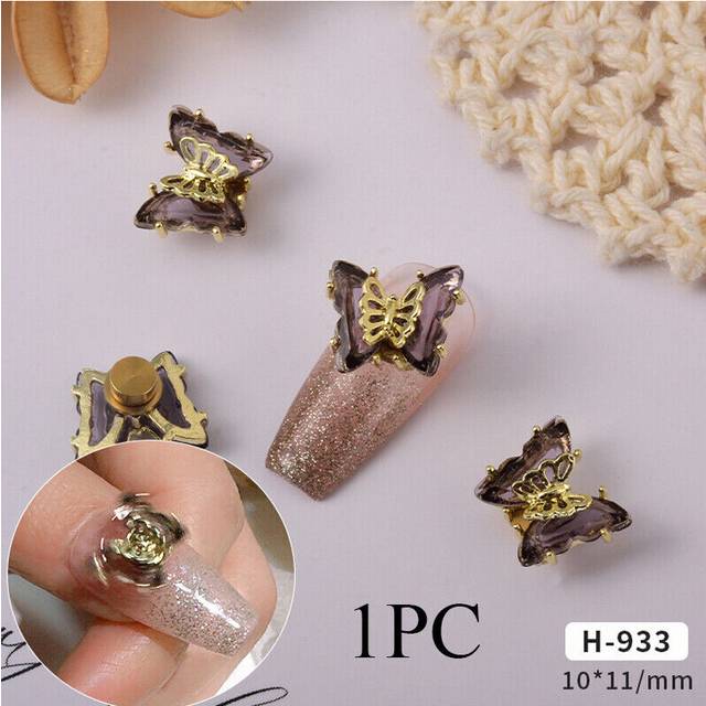 Crystal 3D Nail Art Decoration Moving Butterfly Rhinestone Gems Charms Decor DIY