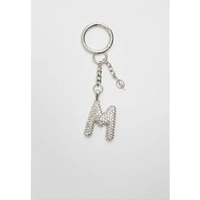 Stradivarius Key ring featuring an initial charm with rhinestones OS