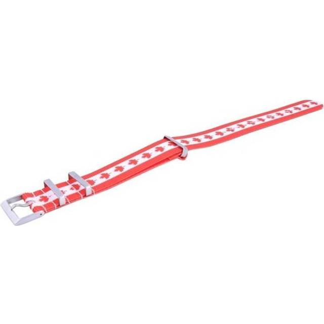 Ratio NATO34 22 mm Men Canada National Flag Pattern Polyester Strap, White