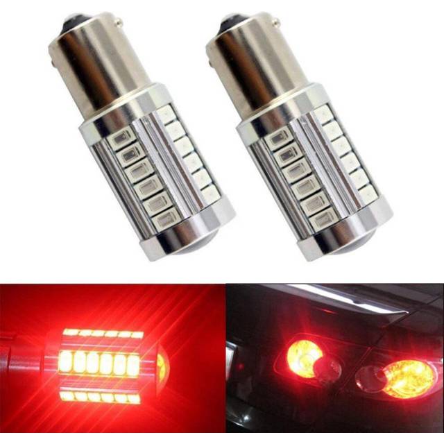 2Pcs/1Pc Car P21W BA15S 1156 33 Smd Led 5630 Car Brake Bulbs Daytime Lamps Car Tail Bulb Auto Reverse Lamp 2Pcs red