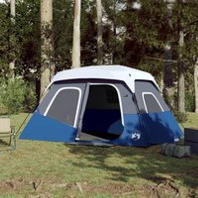 Family Tent with LED 6-Person Light Blue Quick Release - One Size
