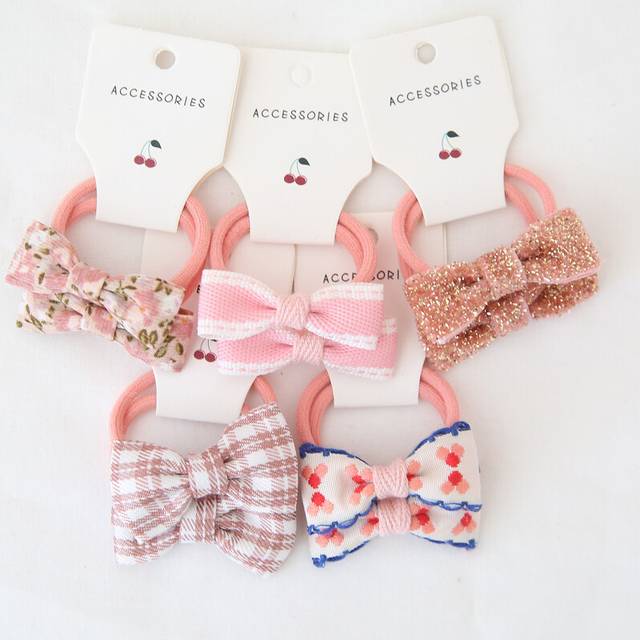 (10Pcs-B4) Baby Hair Band Girls Ties Bows Elastic Rubber Band Scrunchies Elastique Cheveux Fille Haar Kids Hair Accessories For Children