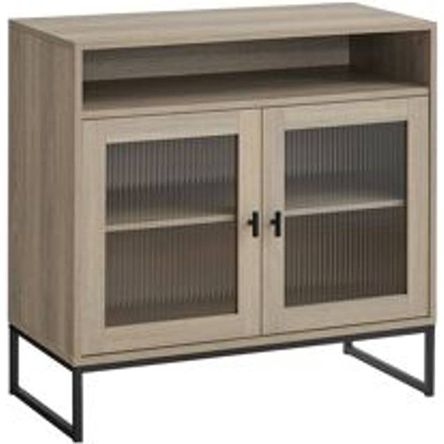 Large Two Door Reeded Glass Sideboard - Hesley Nordic Wood Range Material: Furniture/Furniture Ranges/Hesley Range