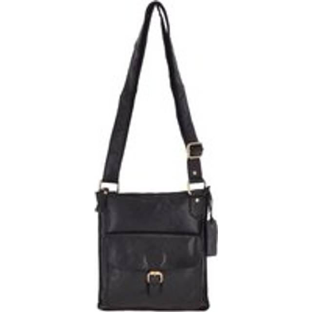 Womens Vintage Small Leather Shoulder Bag - Black - One Size