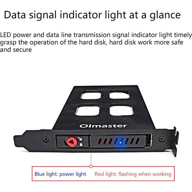 Oimaster Pci Mobile Rack Enclosure Hard Disk Drive for CASE Box For 2.5 Inch  SSD HDD Adapter