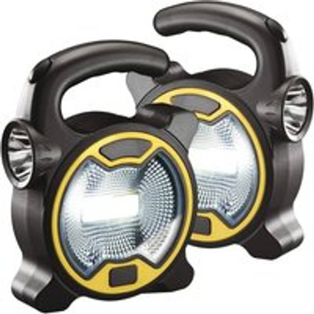 Set of 2 Mini Lanterns - Battery Powered LED Floodlight Torches - Black - One Size