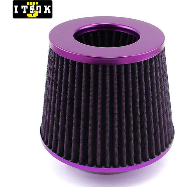 (Purple) Air Filter Cone Intake Filter 76mm Car Sponge Airfilter 3inch Universal
