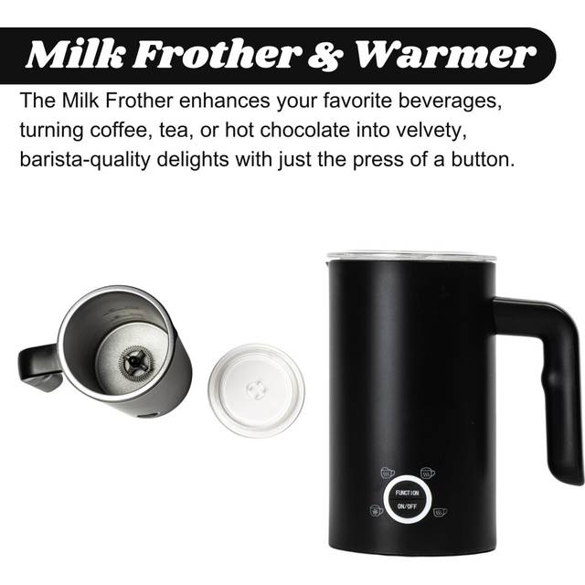 Milk Frother Electric - 500W, 4-Function Heater, 300 ml Capacity, Auto Shut-Off