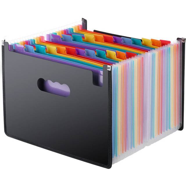24Pockets Expanding File Folder A4 Large Plastic Expandable File Organizers Standing Accordions Folder