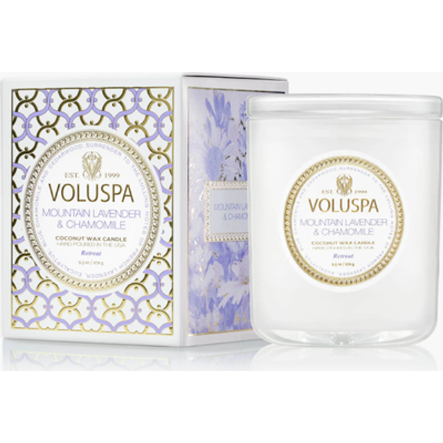 Voluspa - Mountain Lavender & Chamomile Classic Boxed Candle 60H - Vit