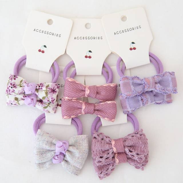 (10Pcs-B8) Baby Hair Band Girls Ties Bows Elastic Rubber Band Scrunchies Elastique Cheveux Fille Haar Kids Hair Accessories For Children