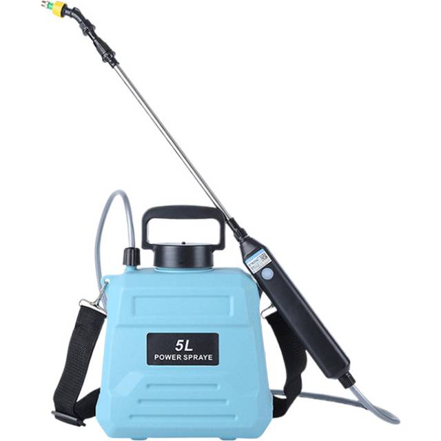 (Blue) 1.35 Gallon/5L Battery Powered Sprayer with 3 Mist Nozzles Electric Sprayer with USB Rechargeable Handle Garden Sprayer