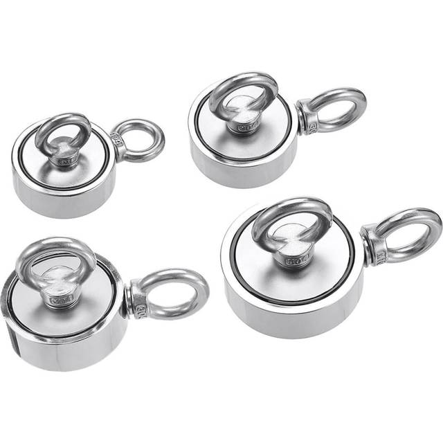 (60mm) 48/60/67/75mm Double Ring Neodymium Recovery Magnet Circular Ring Hook Steel Hunting Fishing Magnet