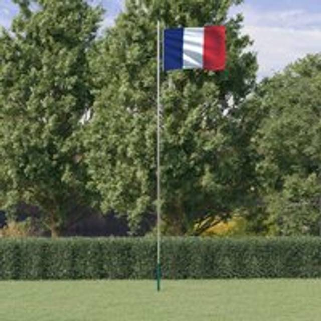France Flag and Pole 6.23 m Aluminium - Multi - One Size