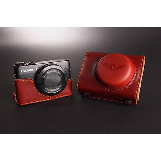 Genuine Real Leather Full Camera Case Bag Cover For Canon G7x Bottom Openning