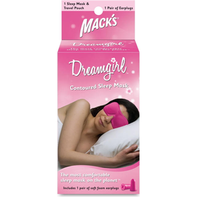 Mack's Dreamgirl Pink Contoured Sleep Mask with Soft Foam Earplugs