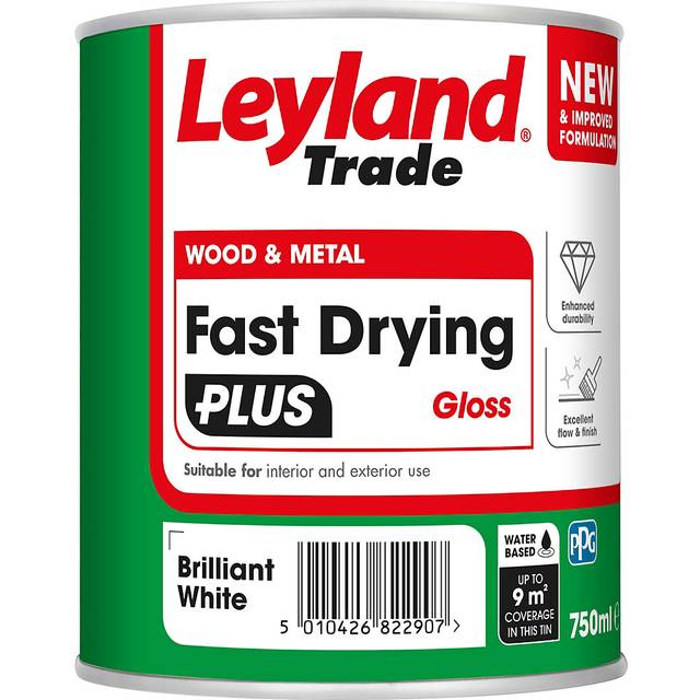 Leyland Trade Fast Dry Plus Gloss Paint - Brilliant White - 750ml