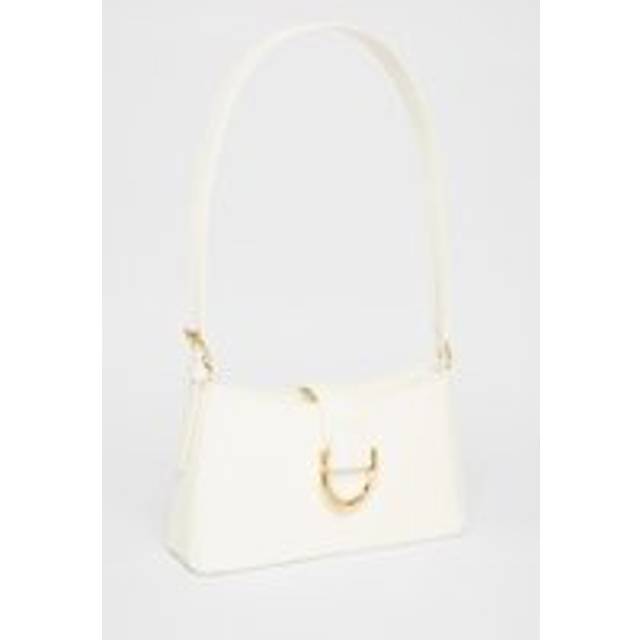 Womens White Buckle Detail Shoulder Bag - One Size