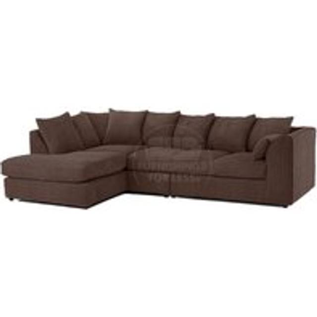 Luxor Jumbo Cord Large 5 Seater Corner Sofa Long Left Hand Facing - Chocolate - One Size