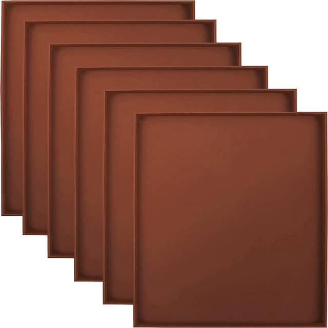 6 Pack Silicone Dehydrator Sheets Non Stick Square Edge Trays for Meat Vegetables Fruit Food Dryer Mat