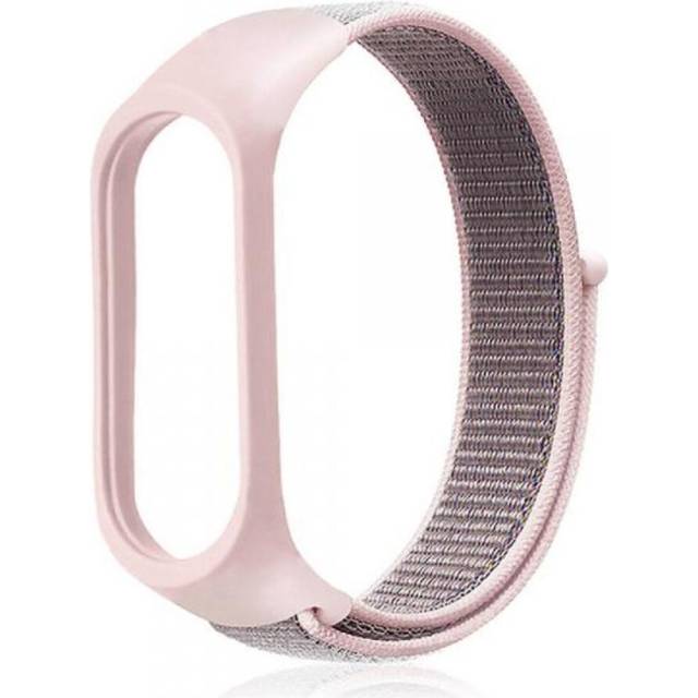(Light Pink) For Mi Band 5 6 7 Colorful Soft Nylon Strap For Xiaomi MI Band 5 NFC Strap Smart Bracelet Replacement