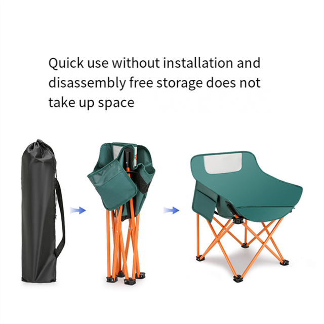 Portable Folding Camping Chairs, Outdoor Chair with Aluminum Frame for Hiking Beach White