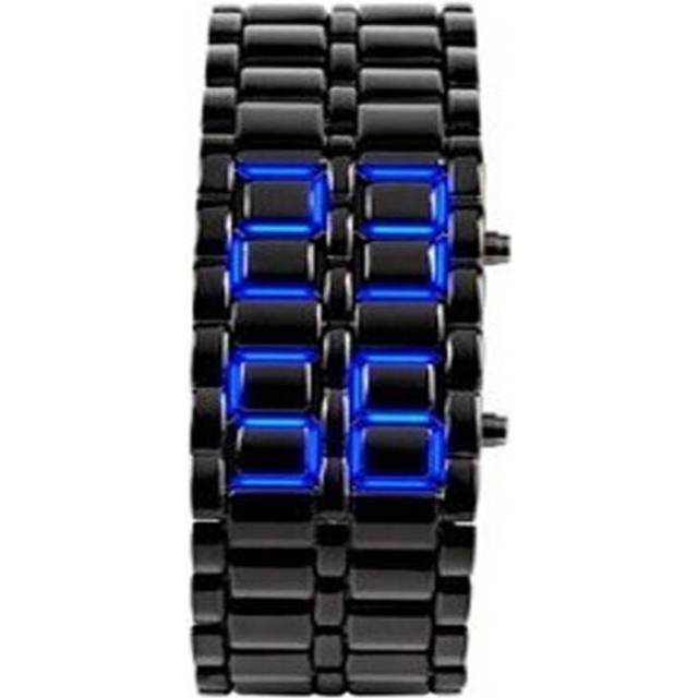 (Black shell blue lamp) European And American Unique Creative Lava Led Waterproof Trendy Men&apos;s Watch Men&apos;s Bracelet Couple Retro Men&apos;s