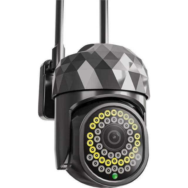 (Black) HD 2MP WIFI IP Camera Waterproof Infrared Full Color Night Vision Security Camera with 46 Lights
