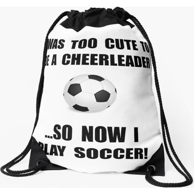 Drawstring Bag Cheerleader Soccer Too Cute Sport Gym Shoe Backpack