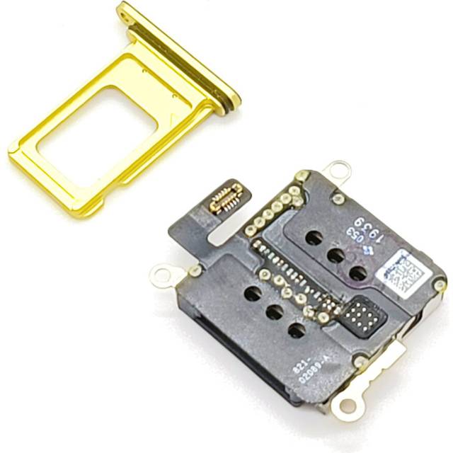Dual Sim Tray Compatible With iPhone 11 Yellow With Sim Card Reader - 2 Sim Cards in 1 Phone