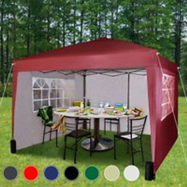 MCC Direct MCC 3x3 Pop up Red Gazebo with Sides, Red