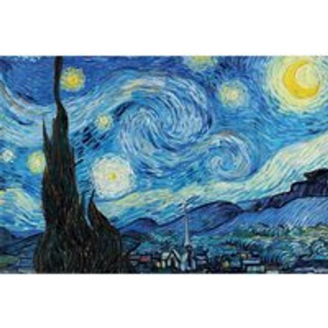 Vincent Van Gogh Starry Night Paper Poster 91.5cm x gul/blå