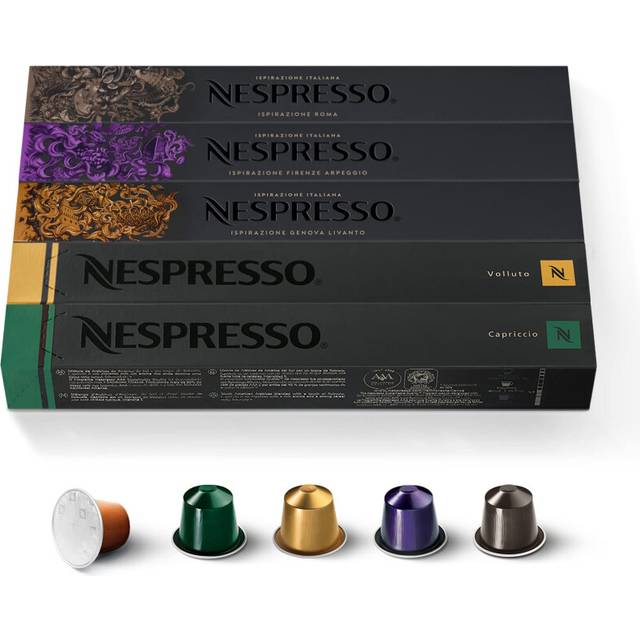 Nespresso Mixed Set - 50 Capsules - 10x Volluto, 10x Capriccio, 10x Livanto, 10x Roma, 10x Arpeggio