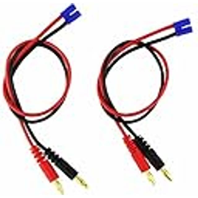 EC2 Male to 4mm Banana Plug Connector Plug Adapter Charge Cable Lead Test Leads 16awg 11.8inch for RC Lipo Battery(pack of 2)