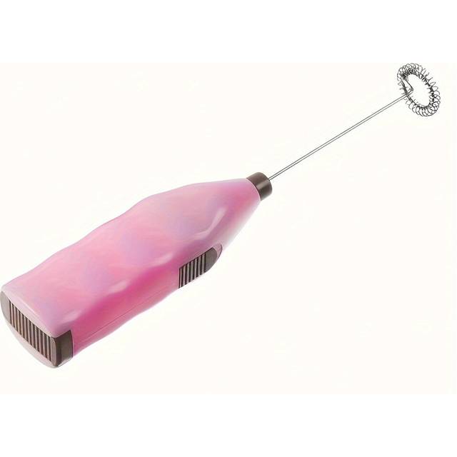 (Pink) 1pc Handheld Electric Mixer, Mini Stainless Steel Egg Beater for Coffee, Milk Tea, Kitchen Small Appliance