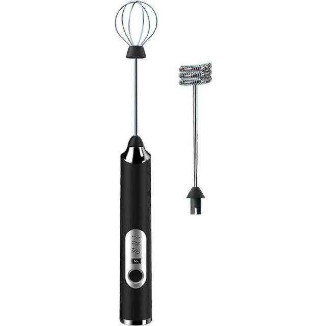 (Black, One size) Portable Electric Hand Mixer With Stainless Steel Whisk Beater Attachments