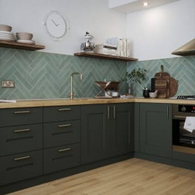 Wickes Arabella Duck Egg Gloss Ceramic Wall Tile - 300 x 75mm - Light Blue