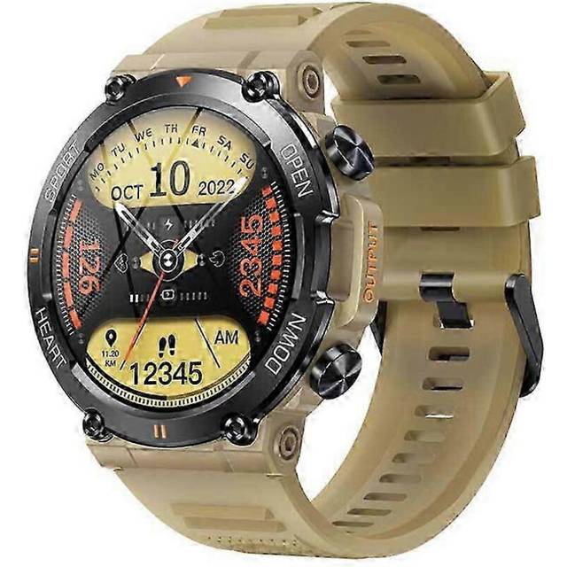 (gray) Military Smart Watch for Men(Answer /Make Call)Rugged Heart Rate Fitness Tracker