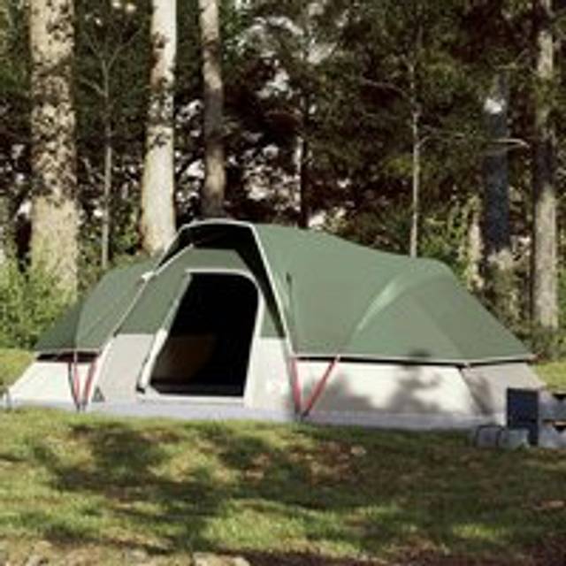 Family Tent Dome 9-Person Green Waterproof - One Size