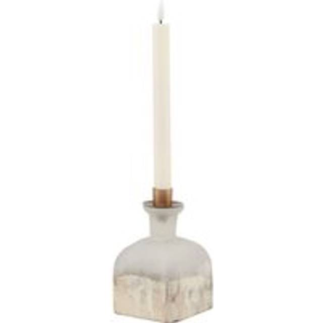 (15cm x 10cm x 10cm, Grey) Hill Interiors Burnished Candle Holder