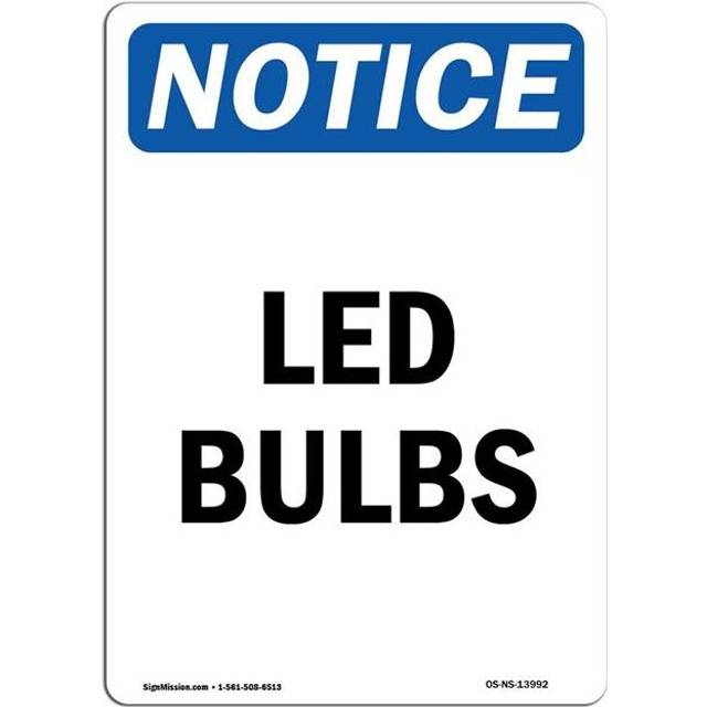 SignMission OS-NS-A-1014-V-13992 10 x 14 in. OSHA Notice Sign - LED Bulbs
