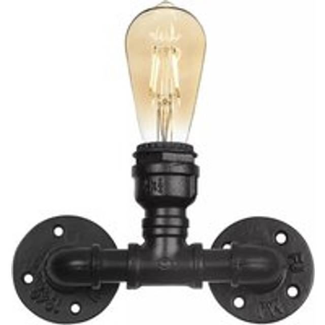 Industrial Sconce One Head Loft Water Pipe Steampunk Wall Light~2132 - Black