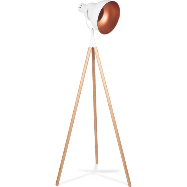 Larkin Metal & Natural Wood Tripod Floor Film Light | Roseland