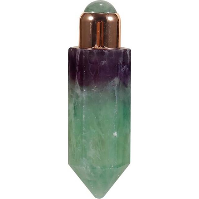 (a-F) Energy Crystal Column 4 in 1 Hex Faced Mini Wand Pointed Facial Roller Massage Essential Oil Bottle Gua Sha Massage Tool