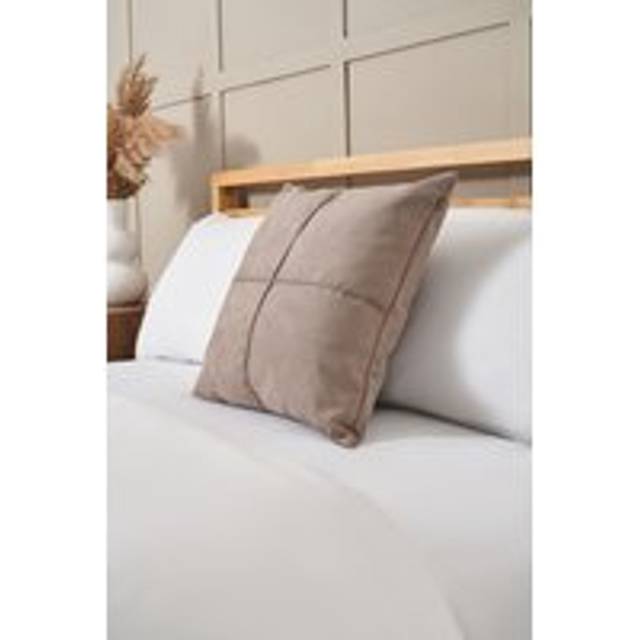Faux Suede Cross Cushion, Brown