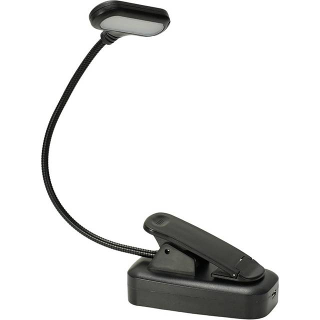 Valuelights - Clip-On Black Rechargeable Battery Powered Magnetic Reading Book Light