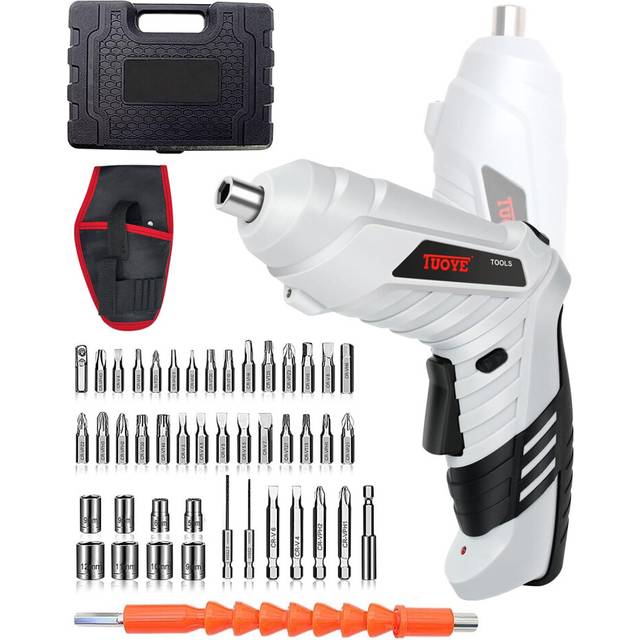 47 Piece Electric Screwdrivers Cordless, 3.6V Rotatable 90 Degrees Cordless Screwdriver Rechargeable, Electric