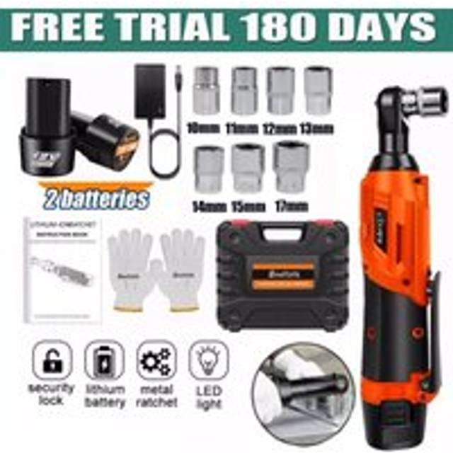 2x Battery Cordless Impact Wrench 3.0A Li-ion Ratchet Rattle Nut Gun 3/8' Drive