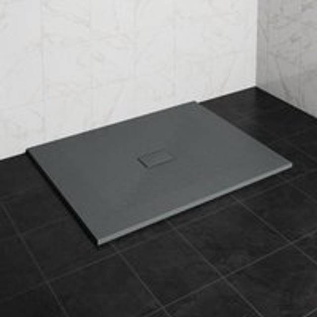 NRG - 1400 x 1000mm smc Anthracite Rectangle Slate Effect Bathroom Shower Tray