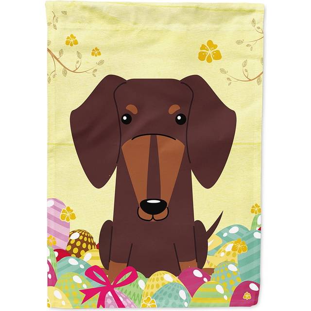 Caroline's Treasures BB6131CHF Easter Eggs Dachshund Chocolate Flag Canvas House  Large  Multicolor